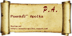 Psenkó Apolka névjegykártya