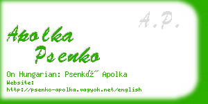 apolka psenko business card